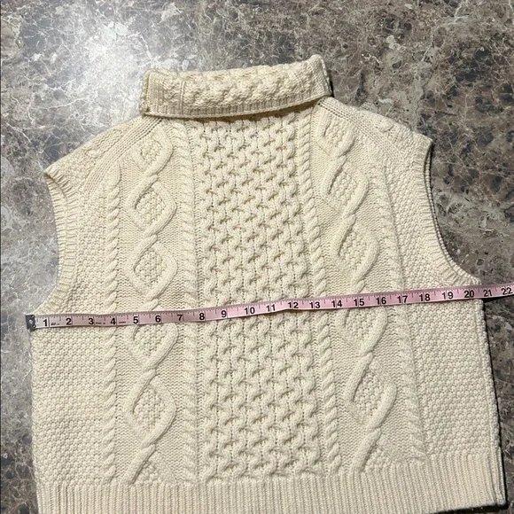 Polo Ralph Lauren Cable Knit Turtleneck Cream Sleeveless Sweater Women’s XS - Picture 6 of 7